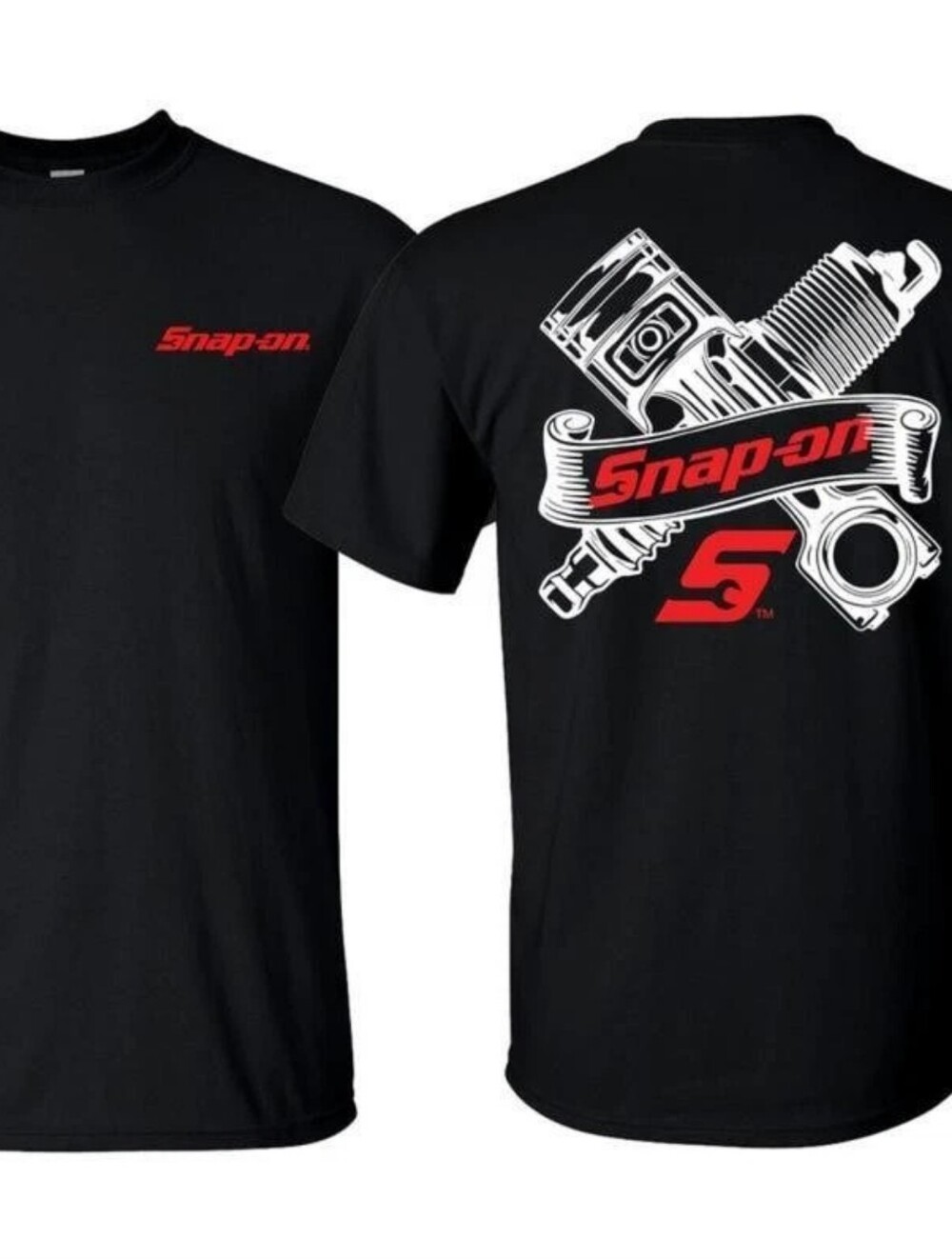 Snap on T-shirt with Engine Parts Graphic T-Shirt for Mechanics